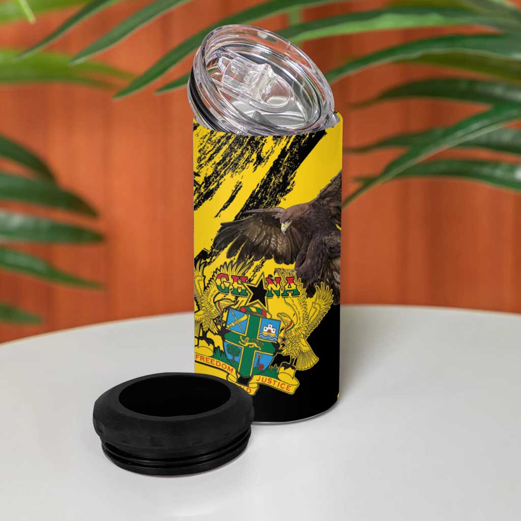 Afro Ghana 4 in 1 Can Cooler Tumbler Eagle With Coat Of Arms LT15
