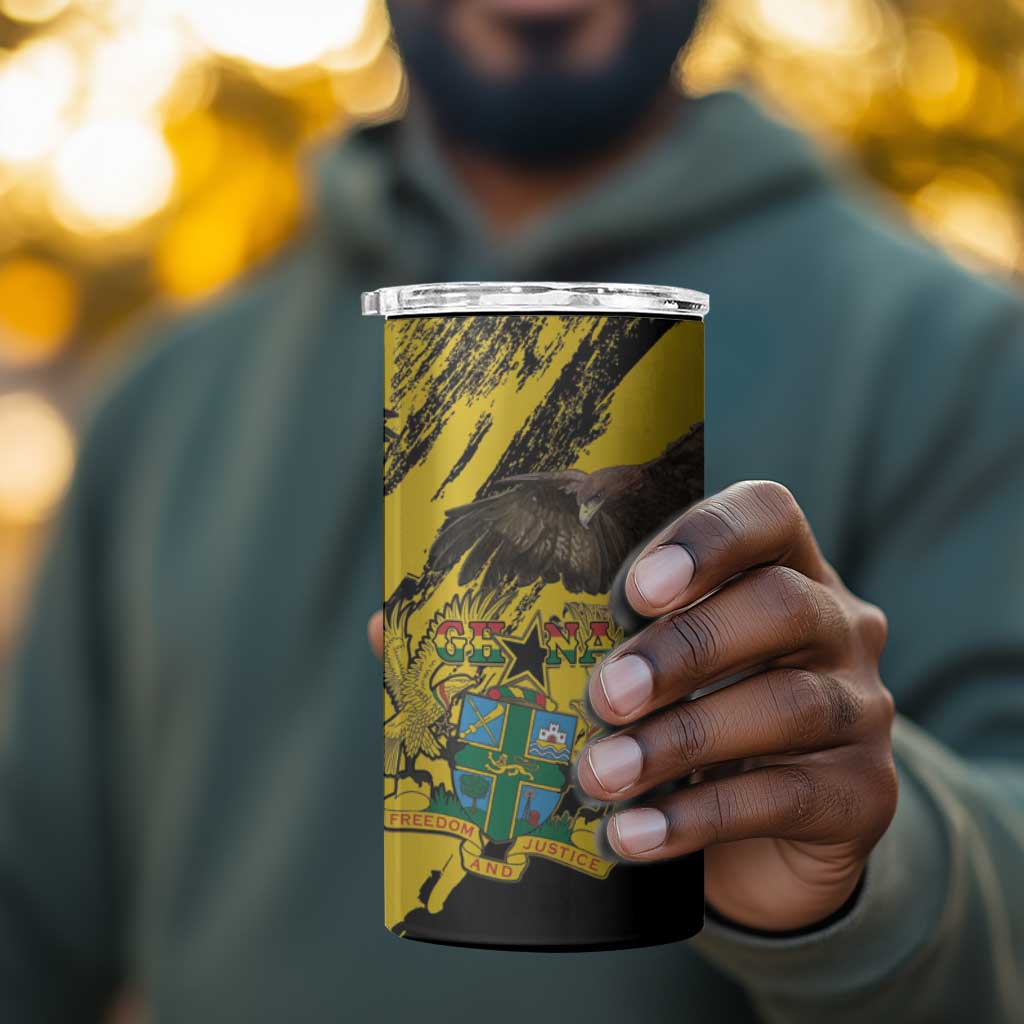 Afro Ghana 4 in 1 Can Cooler Tumbler Eagle With Coat Of Arms LT15