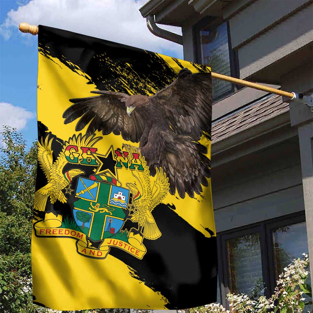 Afro Ghana Garden Flag Eagle With Coat Of Arms LT15