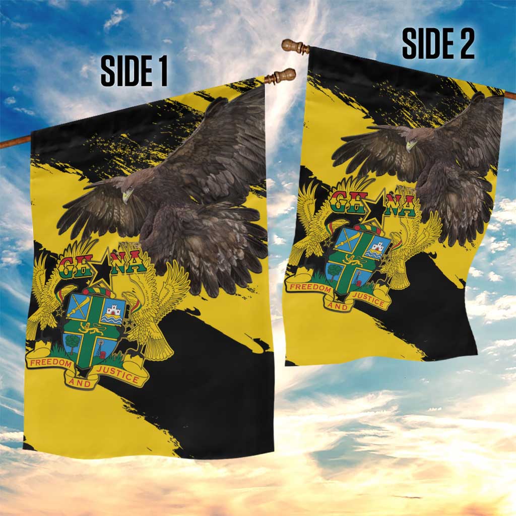 Afro Ghana Garden Flag Eagle With Coat Of Arms LT15