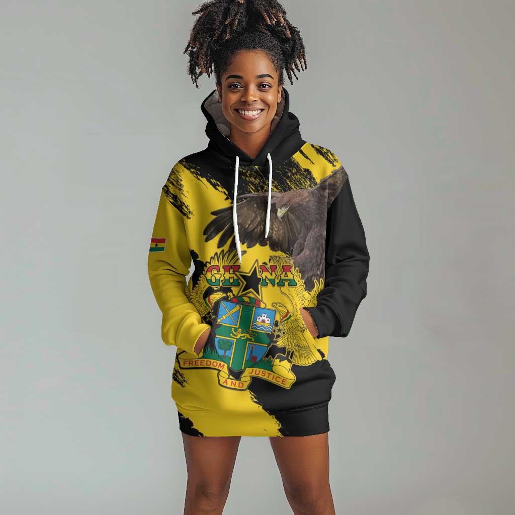 Afro Ghana Hoodie Dress Eagle With Coat Of Arms LT15