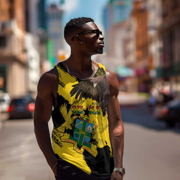 Afro Ghana Men Tank Top Eagle With Coat Of Arms LT15
