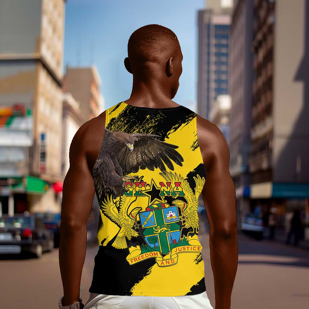 Afro Ghana Men Tank Top Eagle With Coat Of Arms LT15