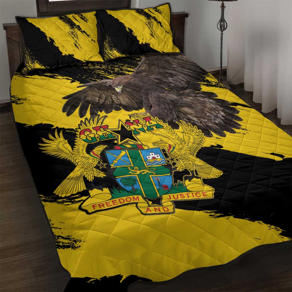 Afro Ghana Quilt Bed Set Eagle With Coat Of Arms LT15