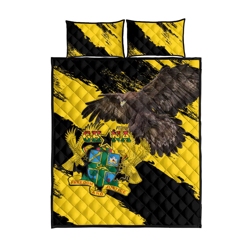 Afro Ghana Quilt Bed Set Eagle With Coat Of Arms LT15