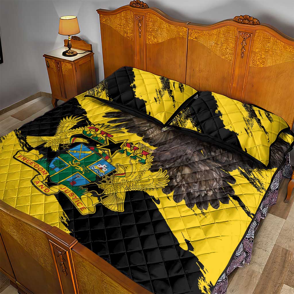 Afro Ghana Quilt Bed Set Eagle With Coat Of Arms LT15