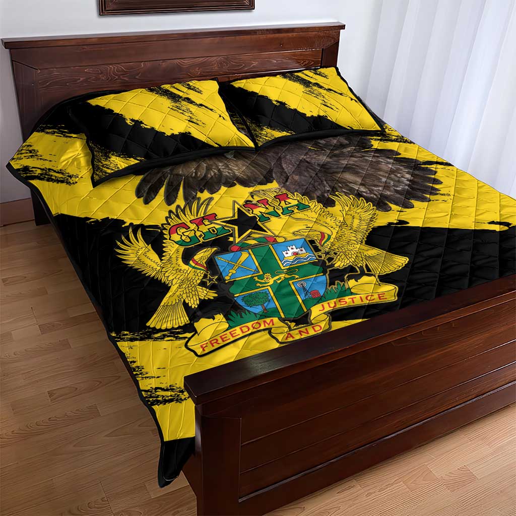 Afro Ghana Quilt Bed Set Eagle With Coat Of Arms LT15