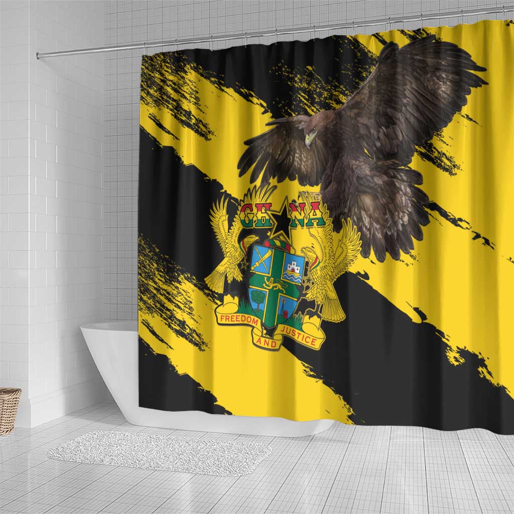 Ghana Eagle Shower Curtain Coat Of Arms - Grunge Style LT15