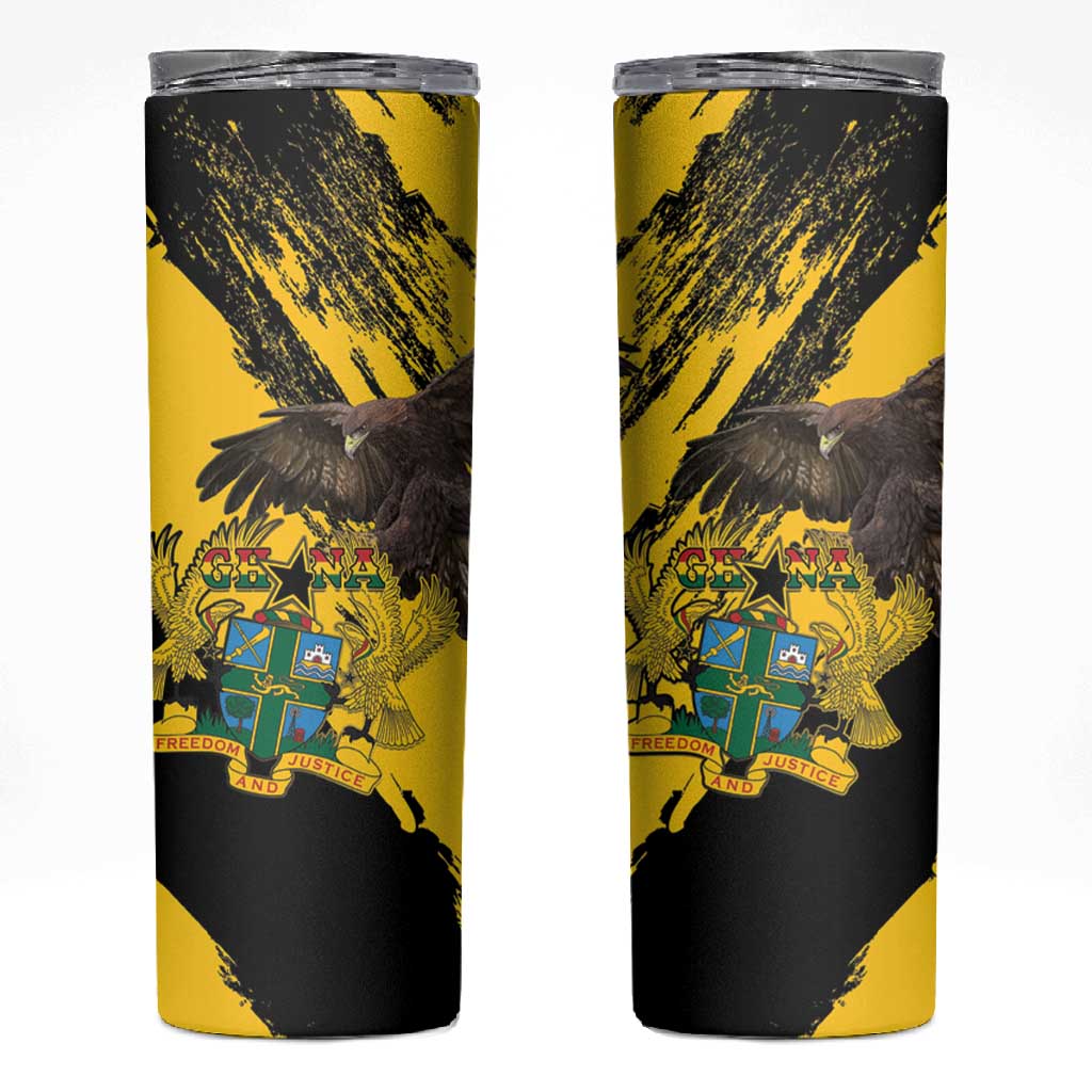 Afro Ghana Skinny Tumbler Eagle With Coat Of Arms LT15