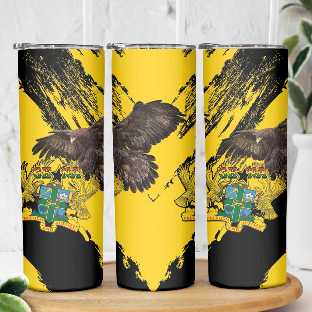 Afro Ghana Skinny Tumbler Eagle With Coat Of Arms LT15