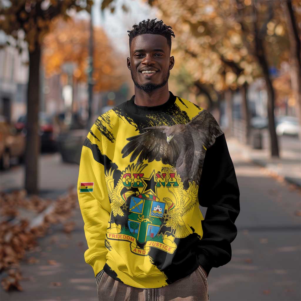Afro Ghana Sweatshirt Eagle With Coat Of Arms LT15