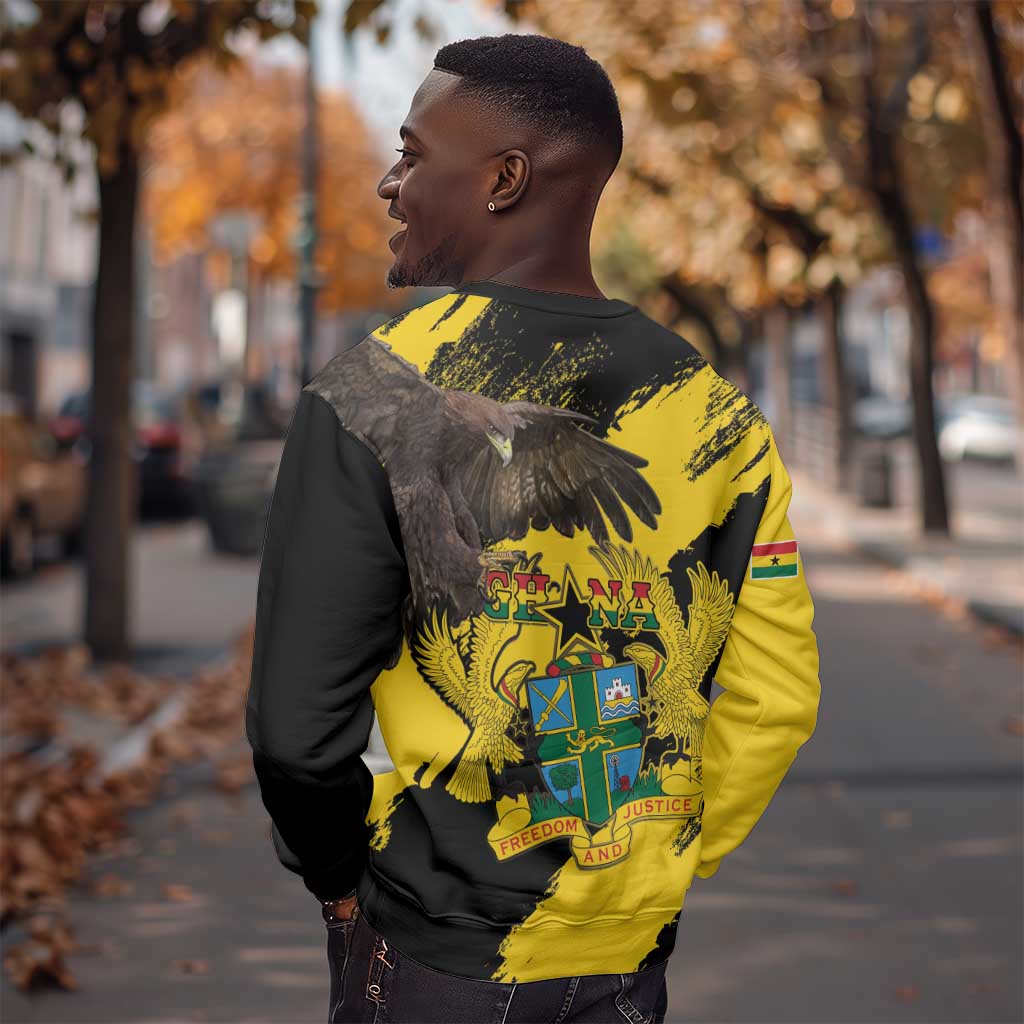 Afro Ghana Sweatshirt Eagle With Coat Of Arms LT15