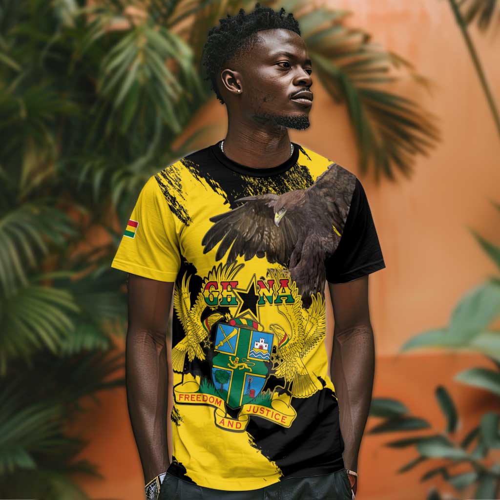 Afro Ghana T shirt Eagle With Coat Of Arms LT15