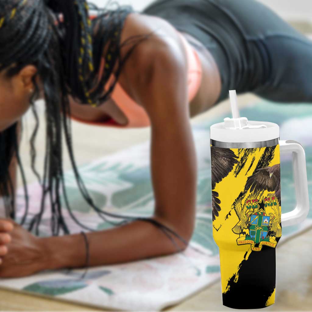 Afro Ghana Tumbler With Handle Eagle With Coat Of Arms LT15