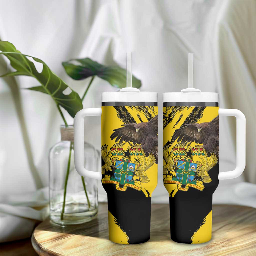 Afro Ghana Tumbler With Handle Eagle With Coat Of Arms LT15