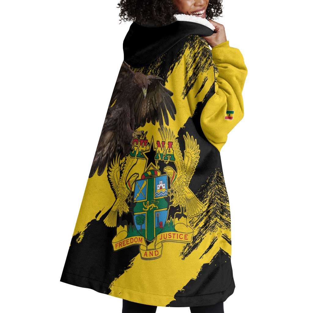 Afro Ghana Wearable Blanket Hoodie Eagle With Coat Of Arms LT15