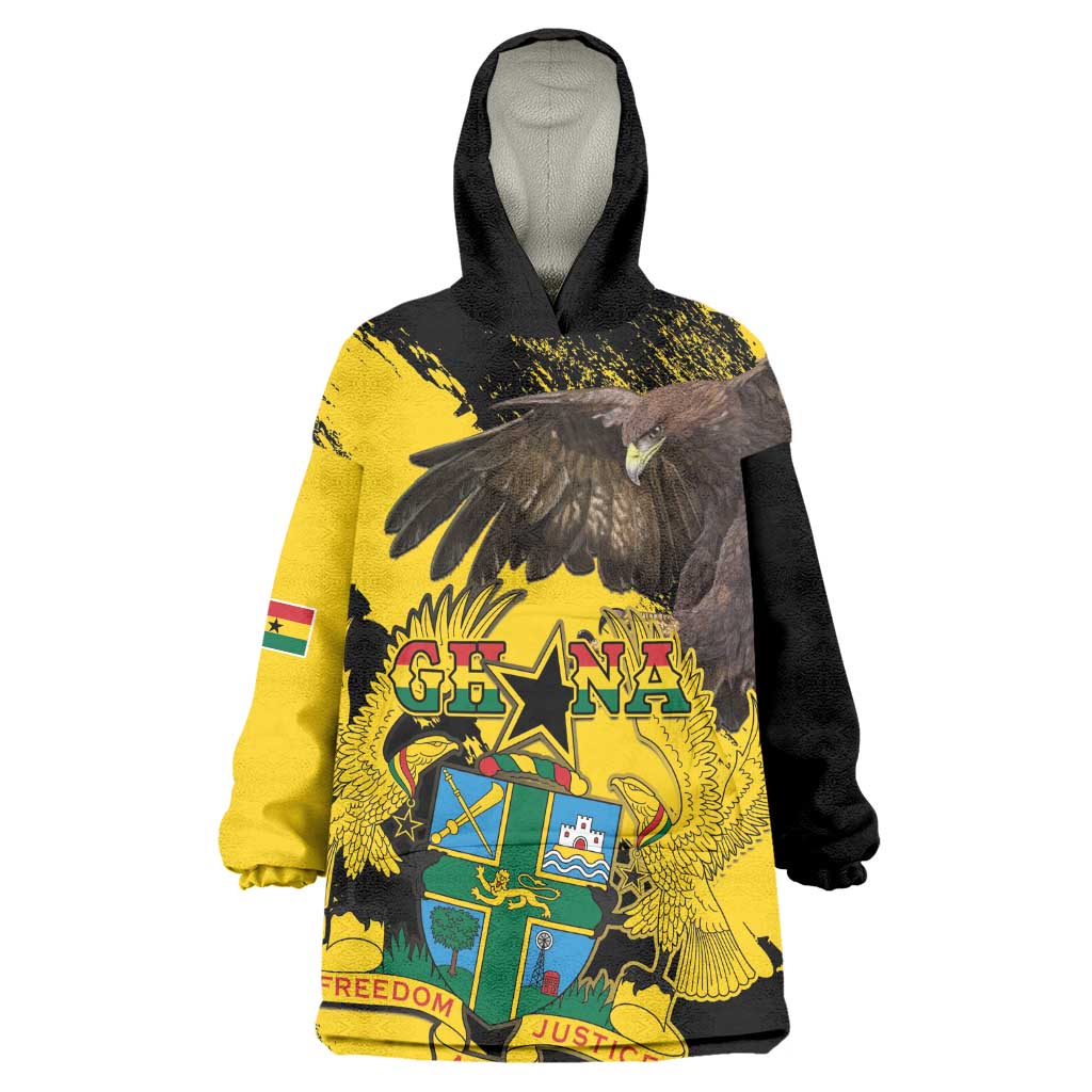 Afro Ghana Wearable Blanket Hoodie Eagle With Coat Of Arms LT15