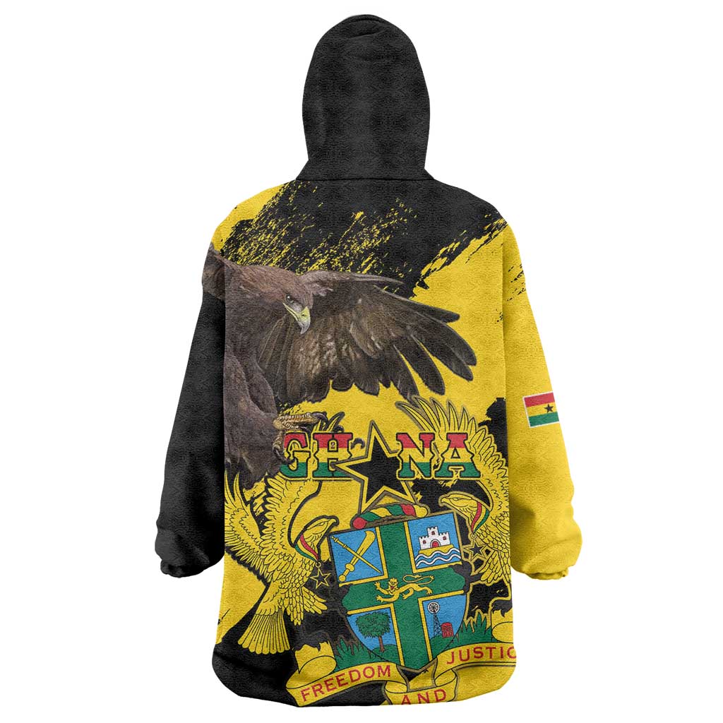 Afro Ghana Wearable Blanket Hoodie Eagle With Coat Of Arms LT15