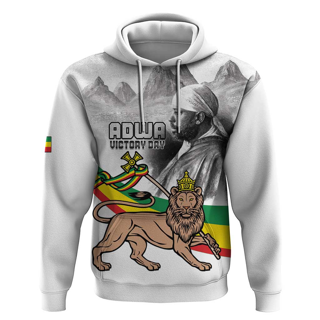 Adwa Victory Day Hoodie Menelik II and Mount Soloda - Lion Of Judah LT15