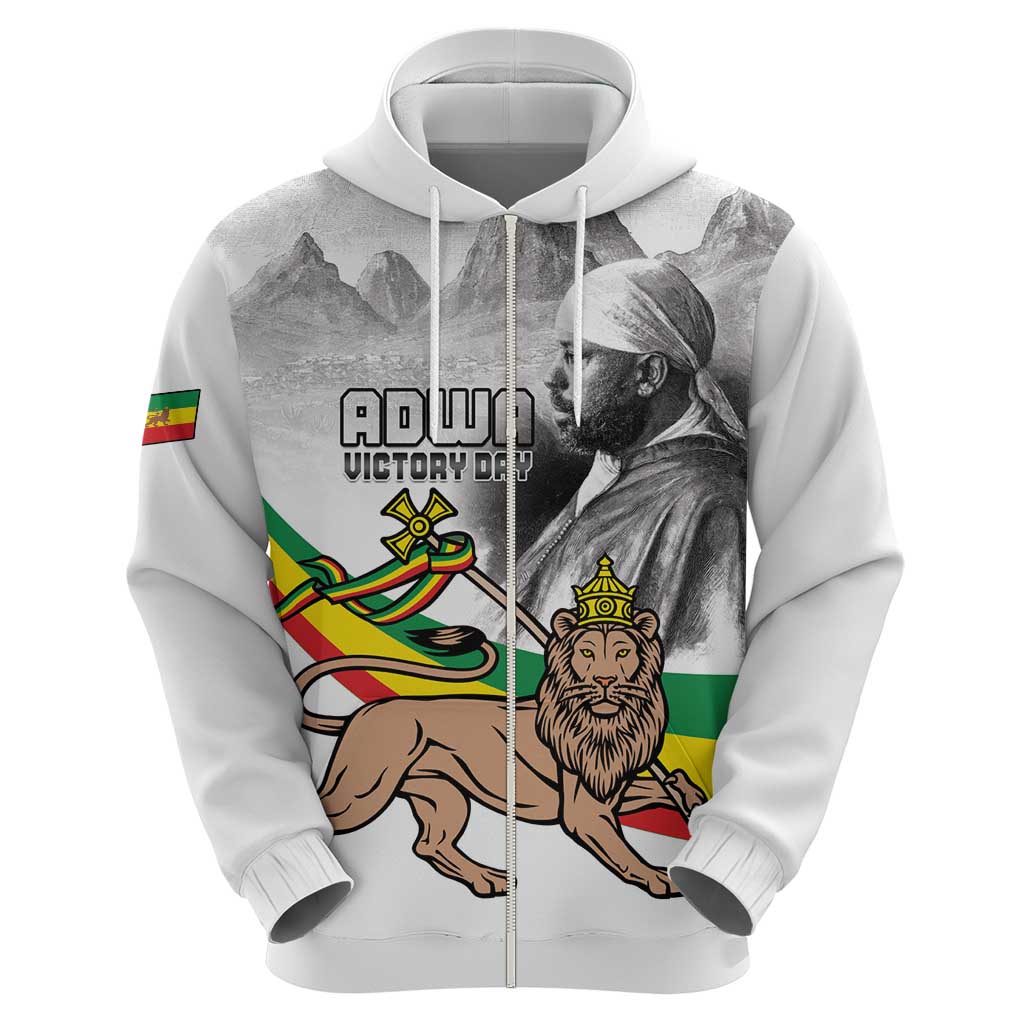 Adwa Victory Day Hoodie Menelik II and Mount Soloda - Lion Of Judah LT15