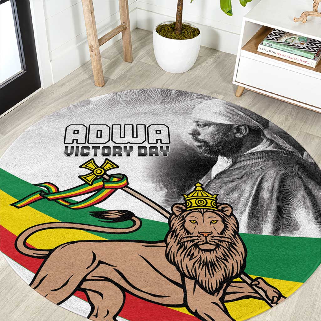 African Victory Menelik II Round Carpet Battle Of Adwa LT15