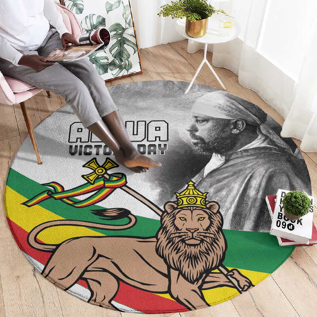 African Victory Menelik II Round Carpet Battle Of Adwa LT15