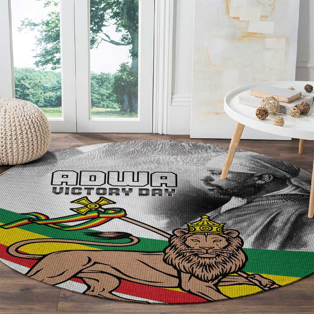 African Victory Menelik II Round Carpet Battle Of Adwa LT15