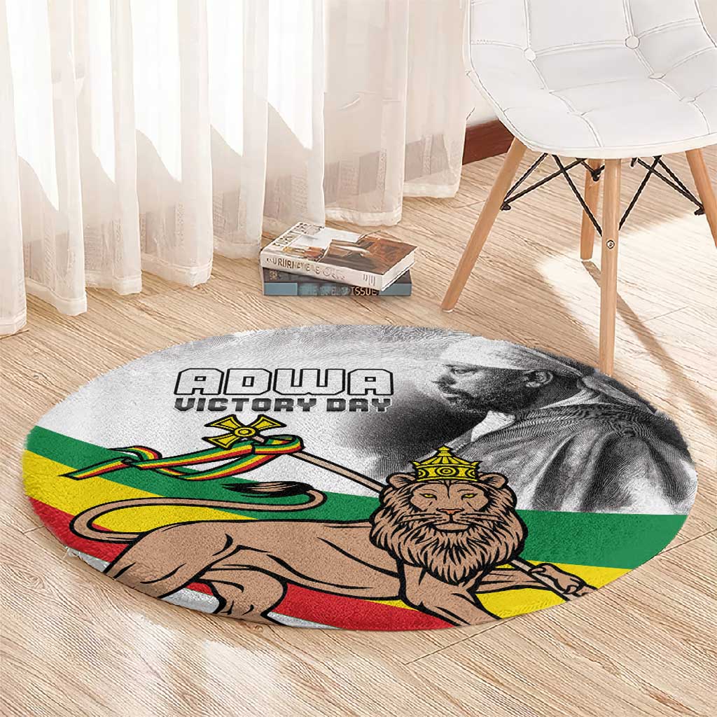 African Victory Menelik II Round Carpet Battle Of Adwa LT15