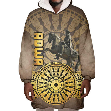 Adwa Victory Day Wearable Blanket Hoodie Adwa Battle Shield - Vintage Style LT15