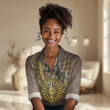 Adwa Victory Day Women Casual Shirt Adwa Battle Shield - Vintage Style LT15