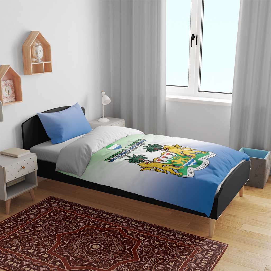 Personalised Sierra Leone Independence Day Bedding Set Coat Of Arms Flag Map LT15