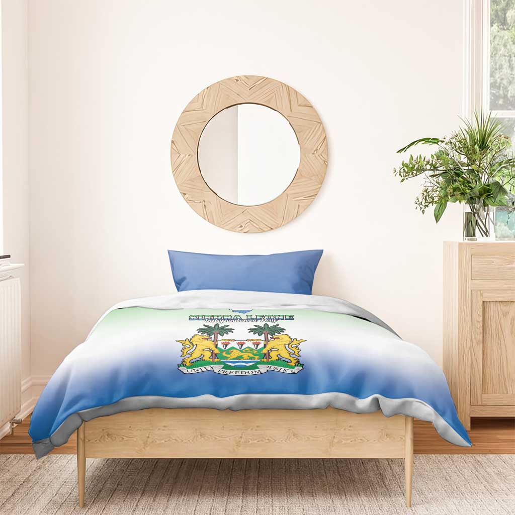 Personalised Sierra Leone Independence Day Bedding Set Coat Of Arms Flag Map LT15