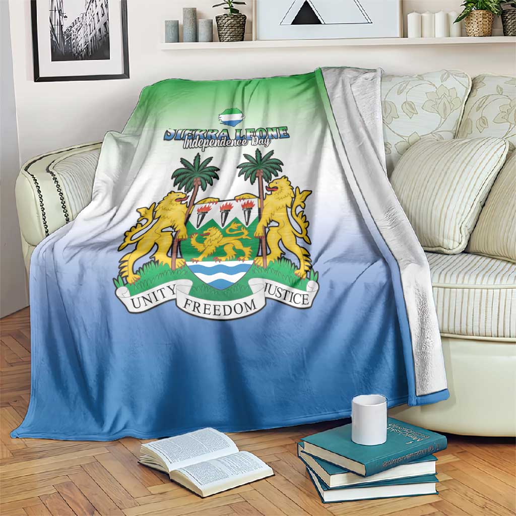 Personalised Sierra Leone Independence Day Blanket Coat Of Arms Flag Map LT15