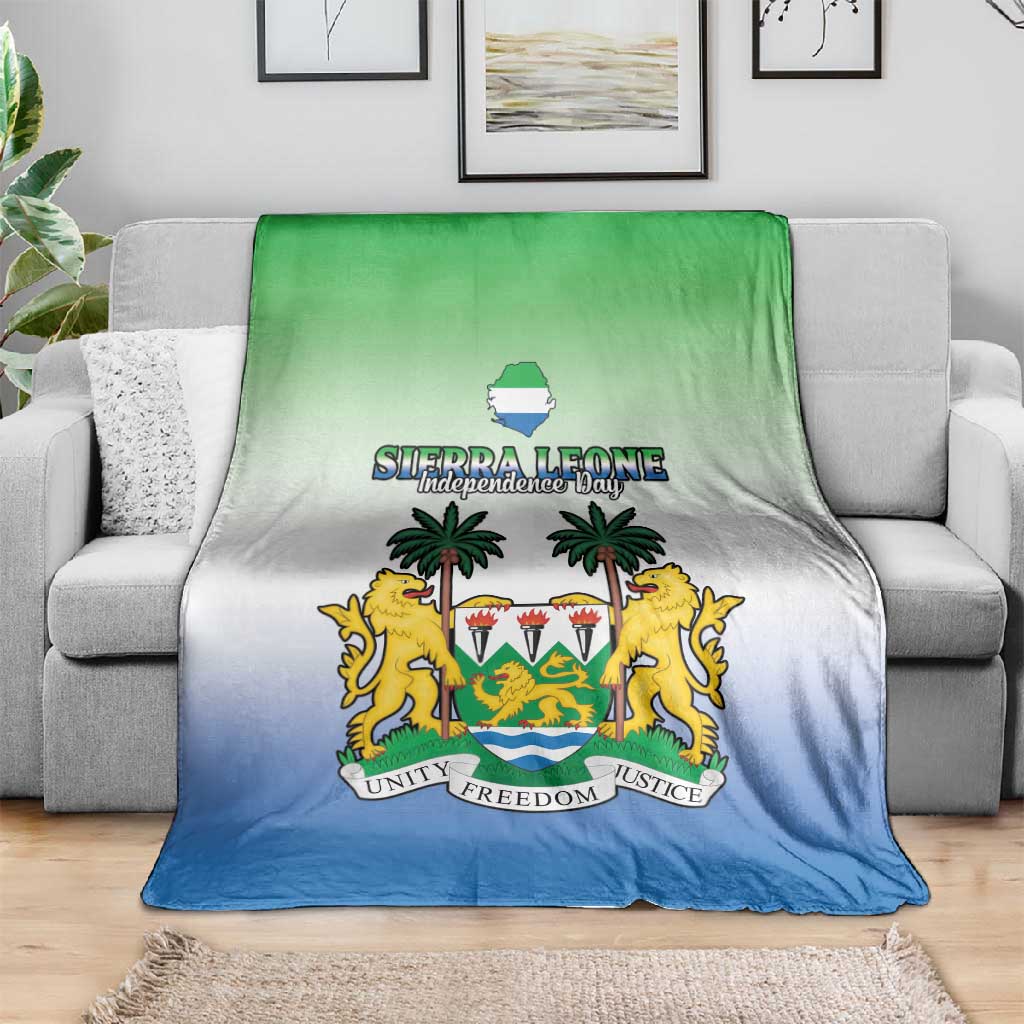 Personalised Sierra Leone Independence Day Blanket Coat Of Arms Flag Map LT15
