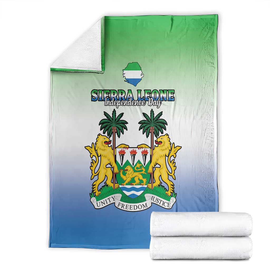 Personalised Sierra Leone Independence Day Blanket Coat Of Arms Flag Map LT15