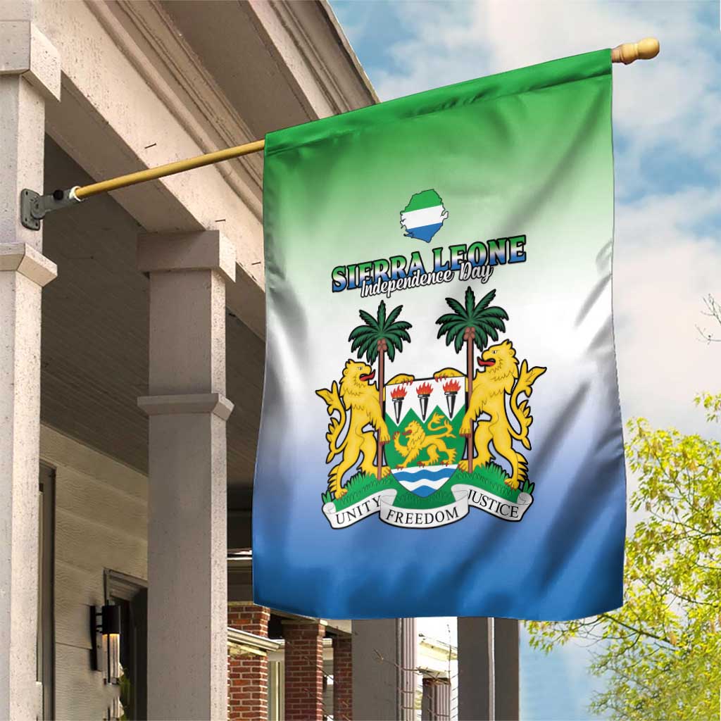 Personalised Sierra Leone Independence Day Garden Flag Coat Of Arms Flag Map LT15
