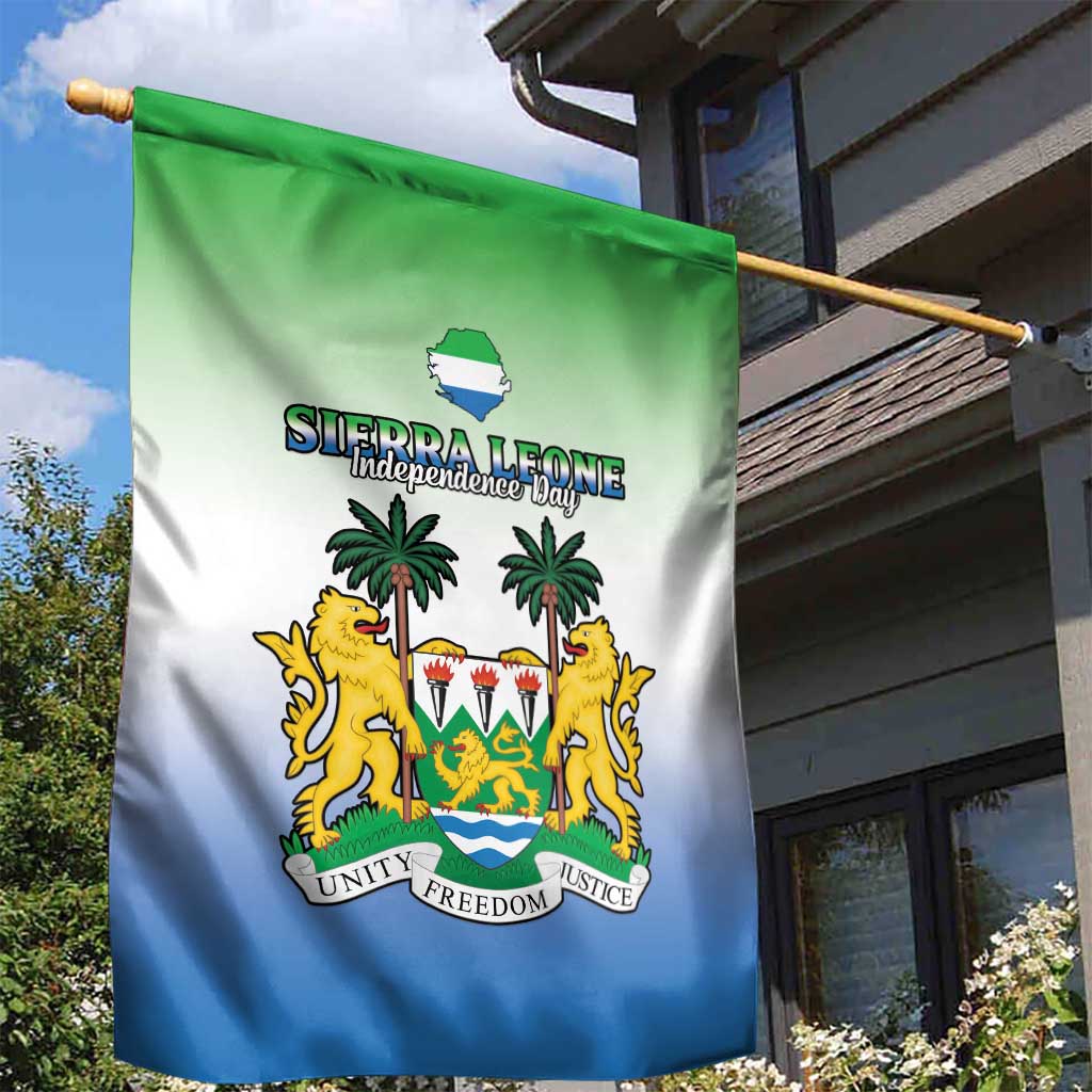 Personalised Sierra Leone Independence Day Garden Flag Coat Of Arms Flag Map LT15