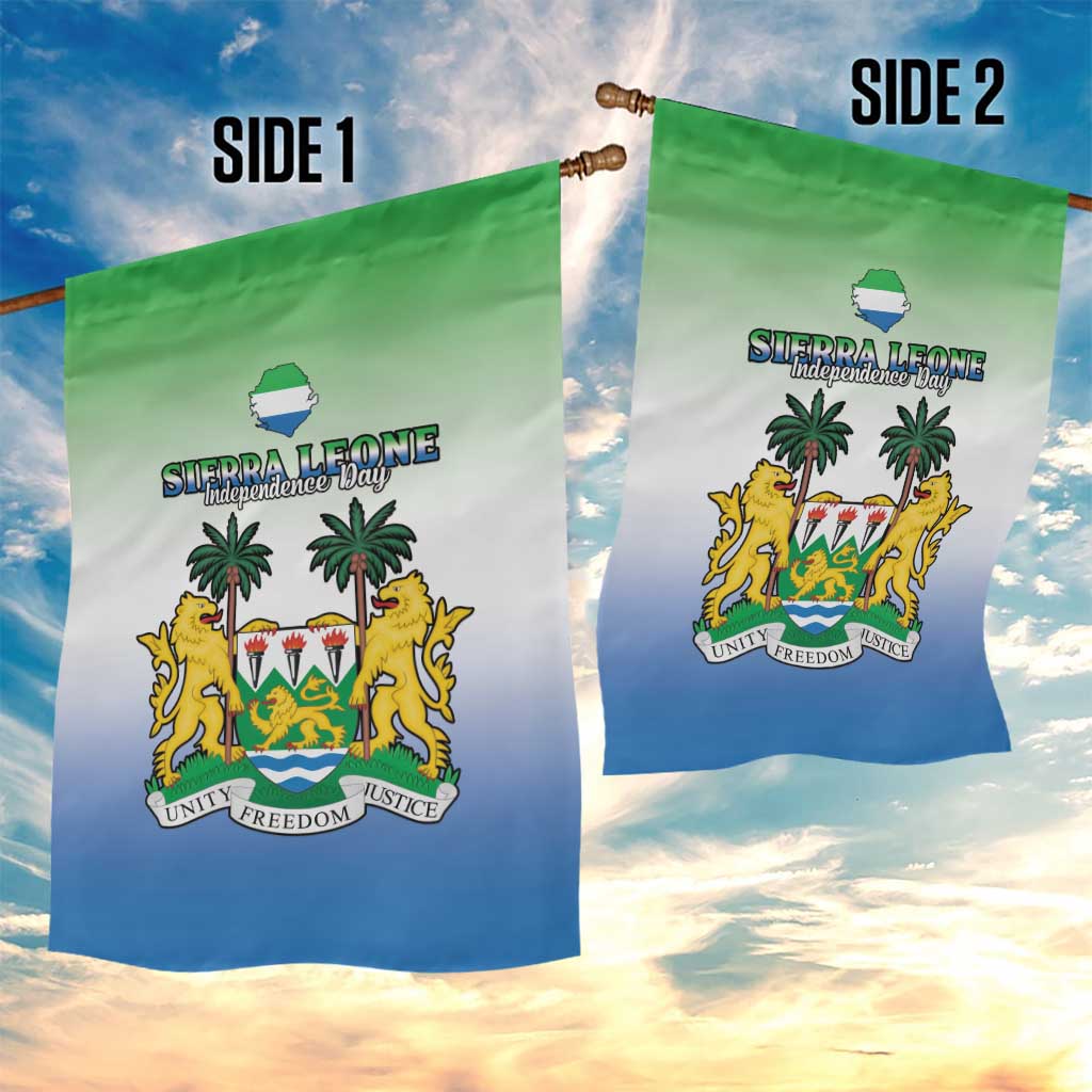 Personalised Sierra Leone Independence Day Garden Flag Coat Of Arms Flag Map LT15