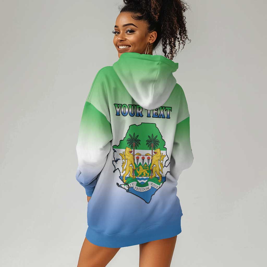 Personalised Sierra Leone Independence Day Hoodie Dress Coat Of Arms Flag Map LT15