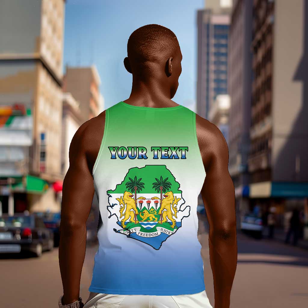 Personalised Sierra Leone Independence Day Men Tank Top Coat Of Arms Flag Map LT15