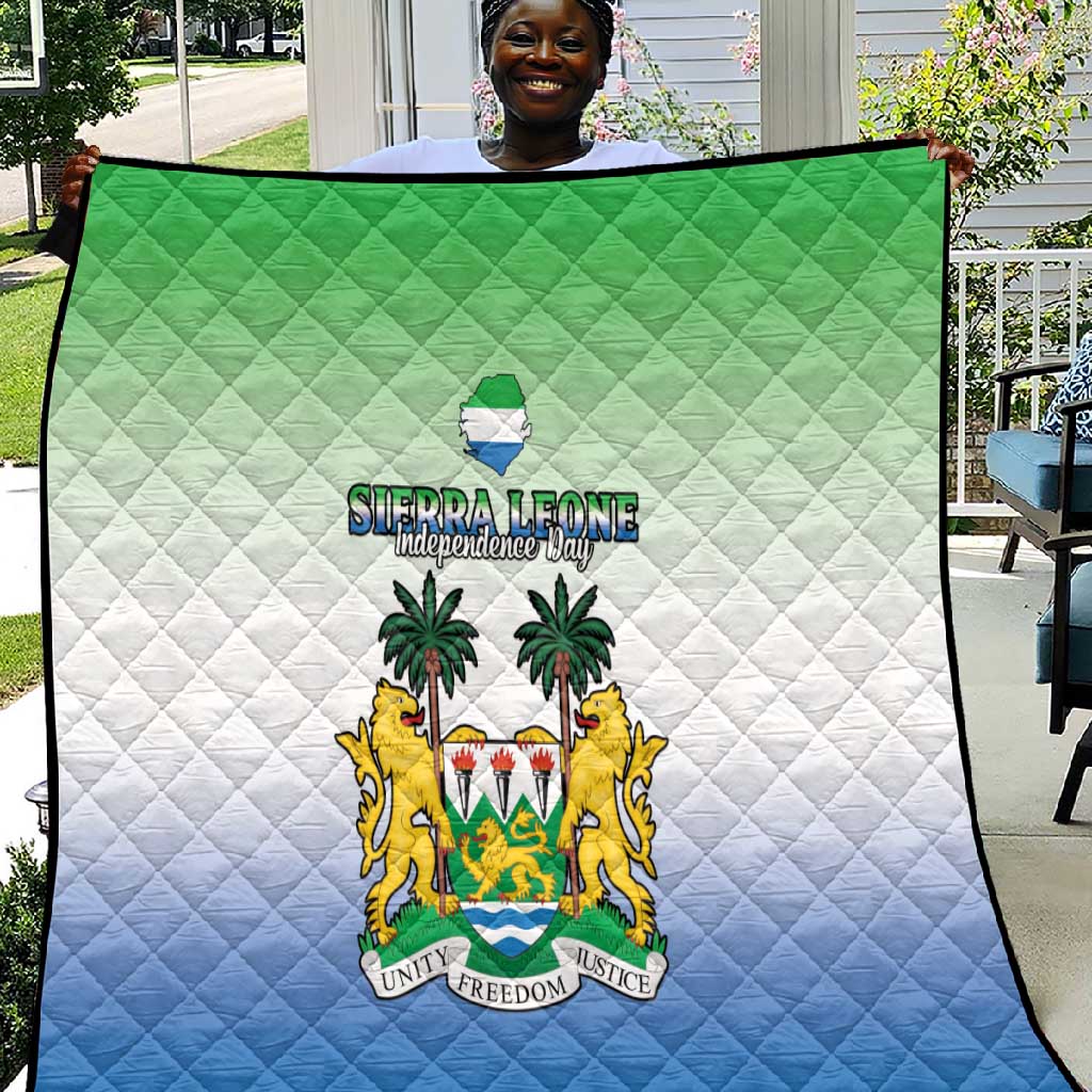 Personalised Sierra Leone Independence Day Quilt Coat Of Arms Flag Map LT15