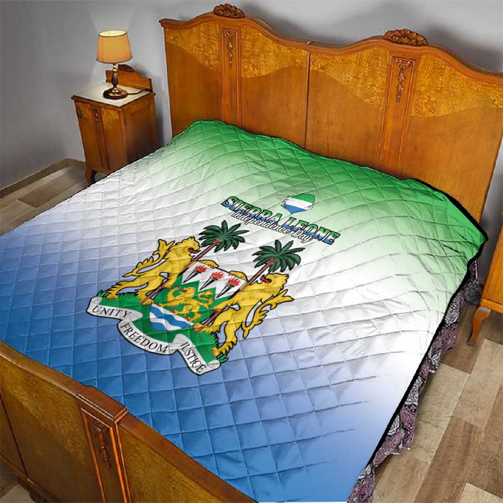 Personalised Sierra Leone Independence Day Quilt Coat Of Arms Flag Map LT15