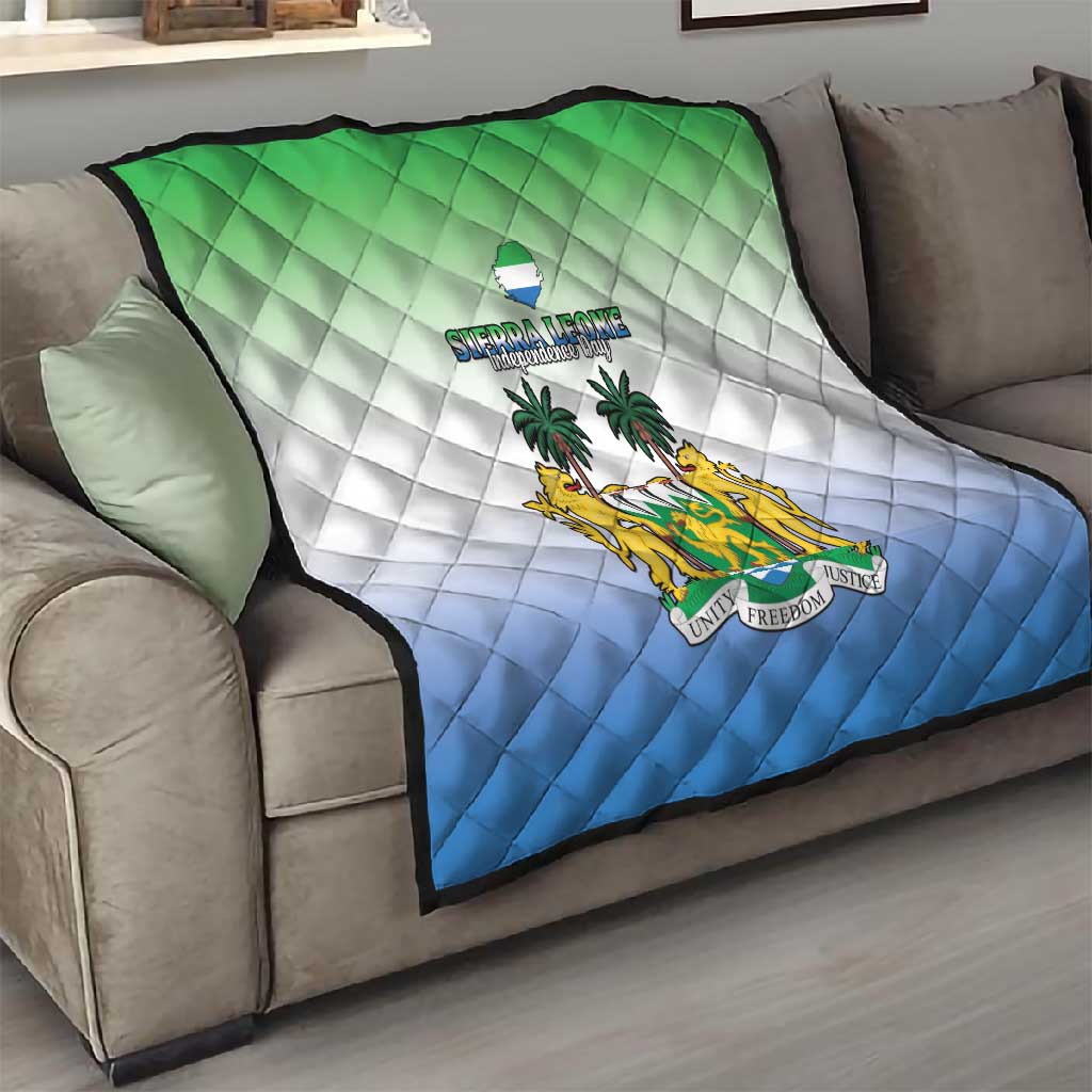 Personalised Sierra Leone Independence Day Quilt Coat Of Arms Flag Map LT15