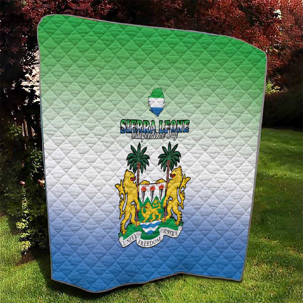 Personalised Sierra Leone Independence Day Quilt Coat Of Arms Flag Map LT15
