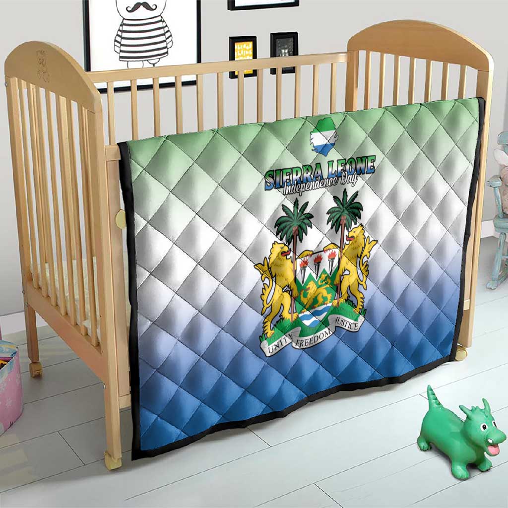 Personalised Sierra Leone Independence Day Quilt Coat Of Arms Flag Map LT15