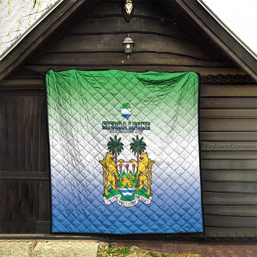 Personalised Sierra Leone Independence Day Quilt Coat Of Arms Flag Map LT15
