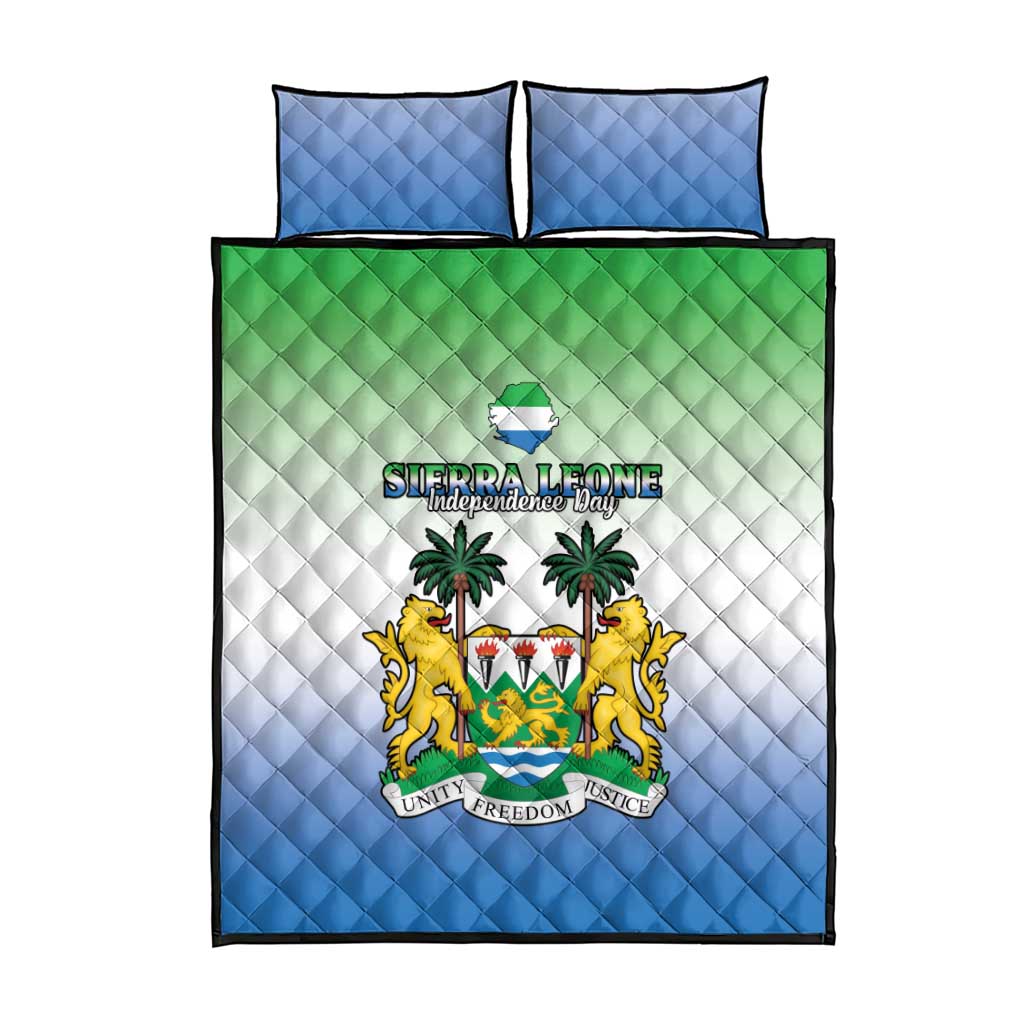 Personalised Sierra Leone Independence Day Quilt Bed Set Coat Of Arms Flag Map LT15