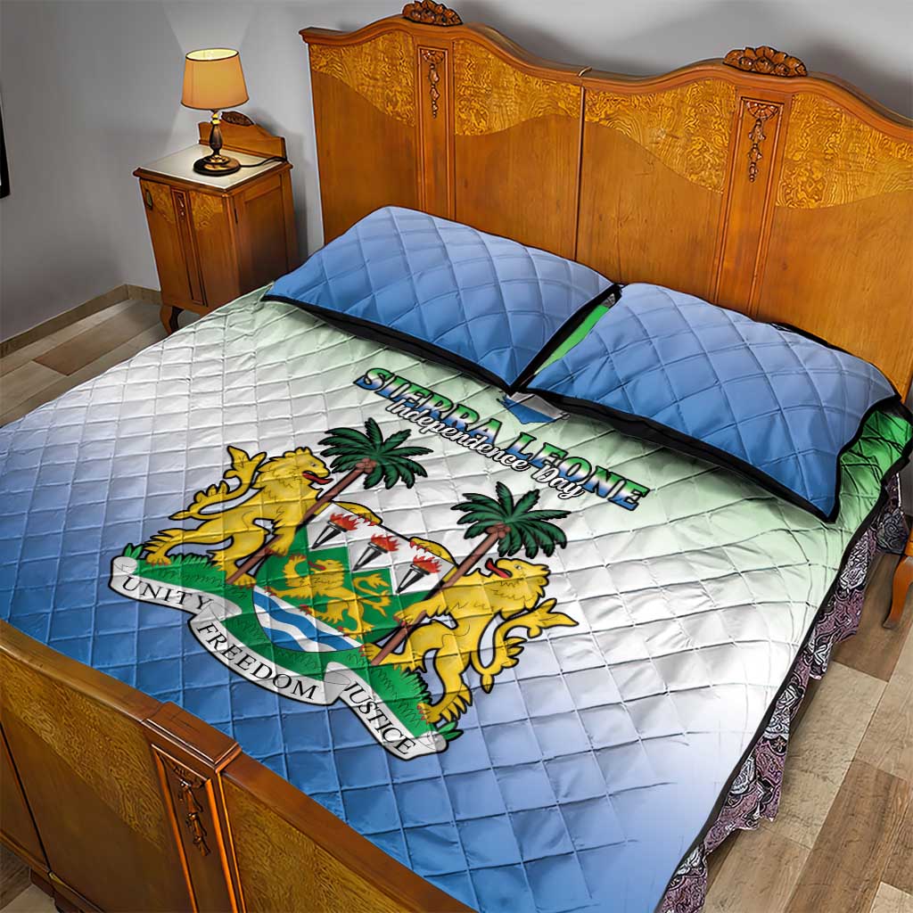 Personalised Sierra Leone Independence Day Quilt Bed Set Coat Of Arms Flag Map LT15