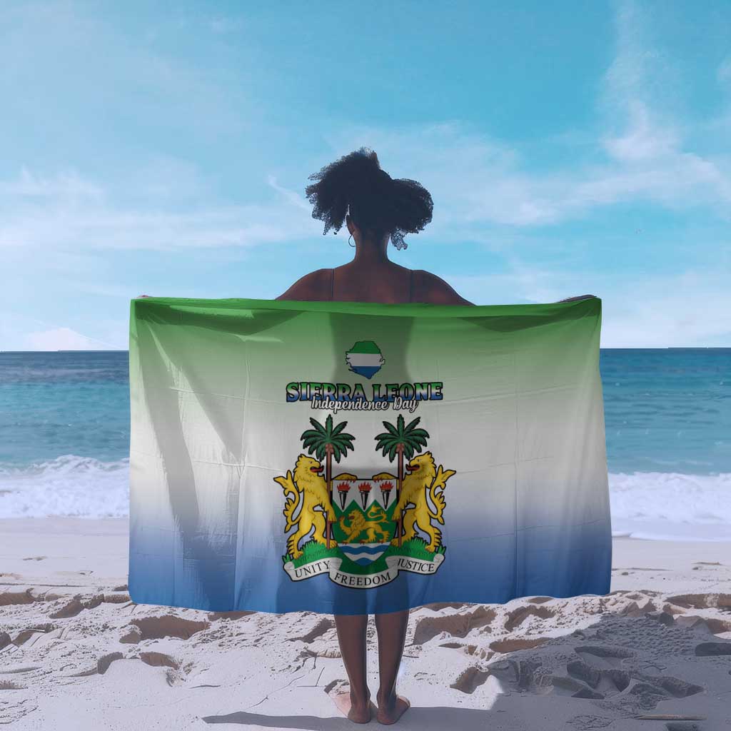 Personalised Sierra Leone Independence Day Sarong Coat Of Arms Flag Map LT15