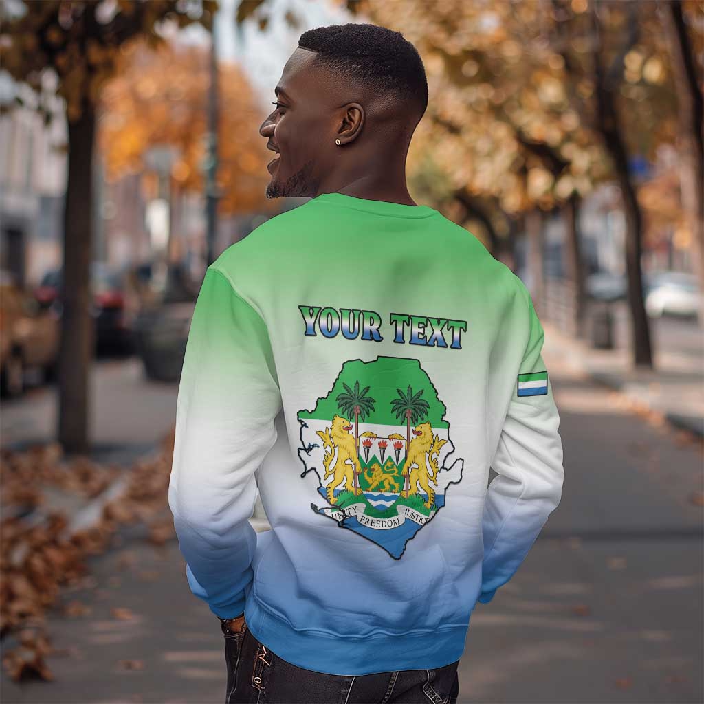 Personalised Sierra Leone Independence Day Sweatshirt Coat Of Arms Flag Map LT15